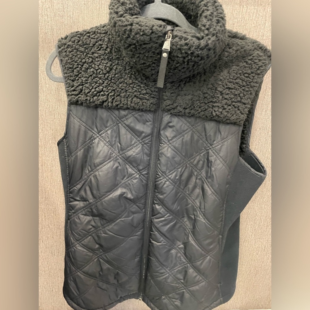 Prana Women’s Black Fleece-Lined Vest Long Size XL